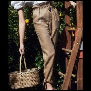 Reformation Norman Linen Pants Tie 8
